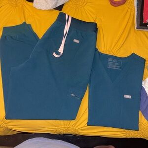 Figs Scrub Set - Caribbean blue